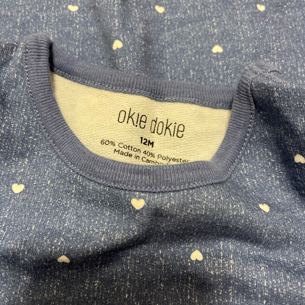 ⭐️ 5/$25⭐️ Okie Dokie Denim Blue Dress 12M - Picture 3 of 3